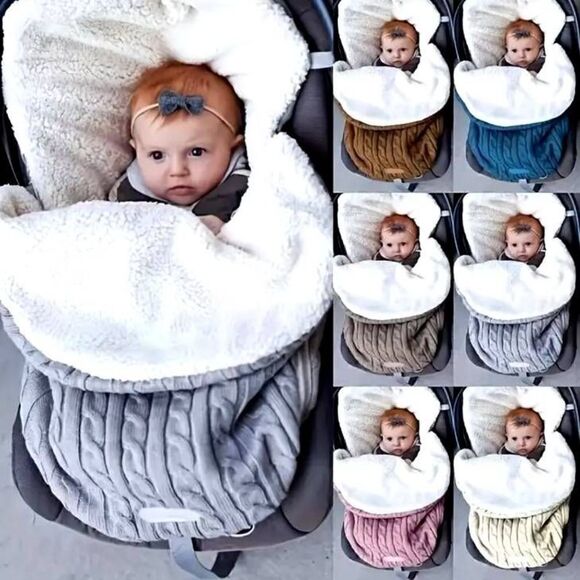 Baby Fleece Knit Gray Sleeping Bag -O - Picture 1 of 4